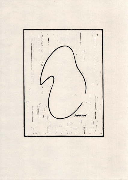 brancusi, 2021, linocut on paper, 29.7 x 42 cm