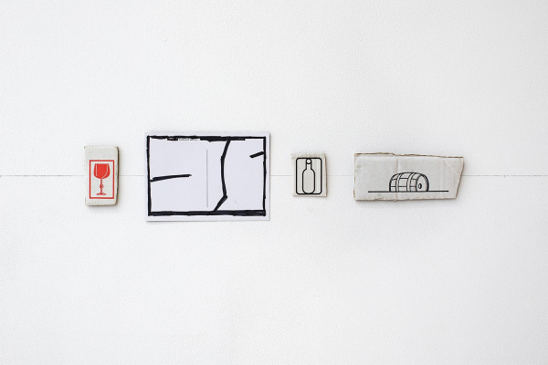 envelope 3, winebox sections, Sharpie on Valhalla’s Goat postcard, 60.96 x 60.96 cm, 2021